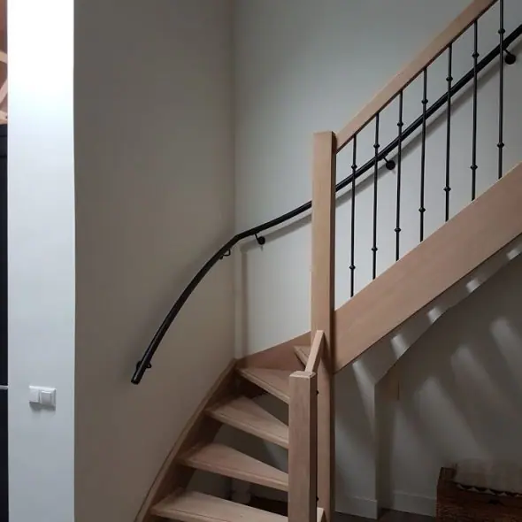 Eiken onderkwart trap