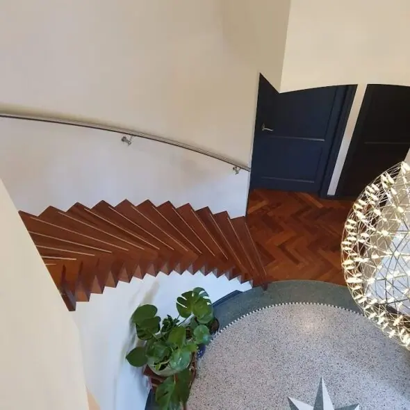 Landelijke houten trap