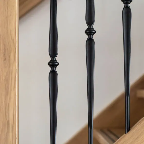 Detailfoto stalen spijlen