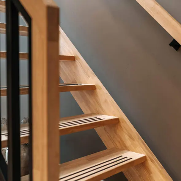 Detailfoto rubberwood steektrap