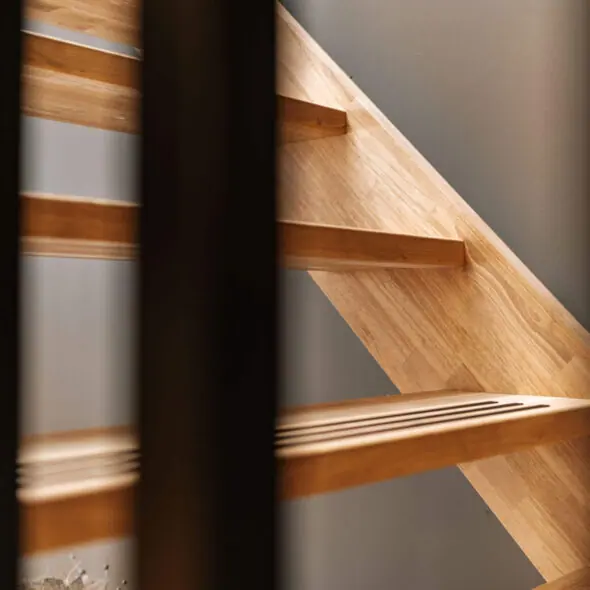 Traptreden van rubberwood